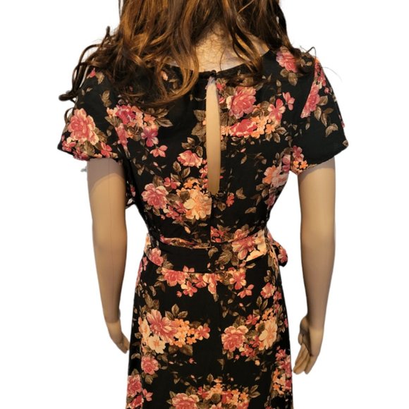 AMERICAN EAGLE OUTFITTERS Black Floral Mini Dress Size Small - Picture 3 of 5